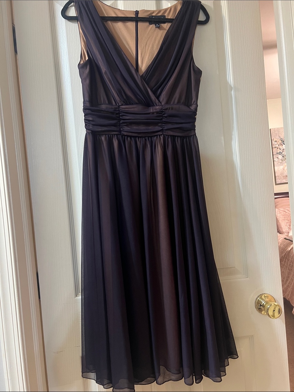 connected apparel Sleeveless Plum Midi Chiffon Dress